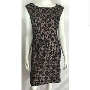 Tahari black laced cocktail dress